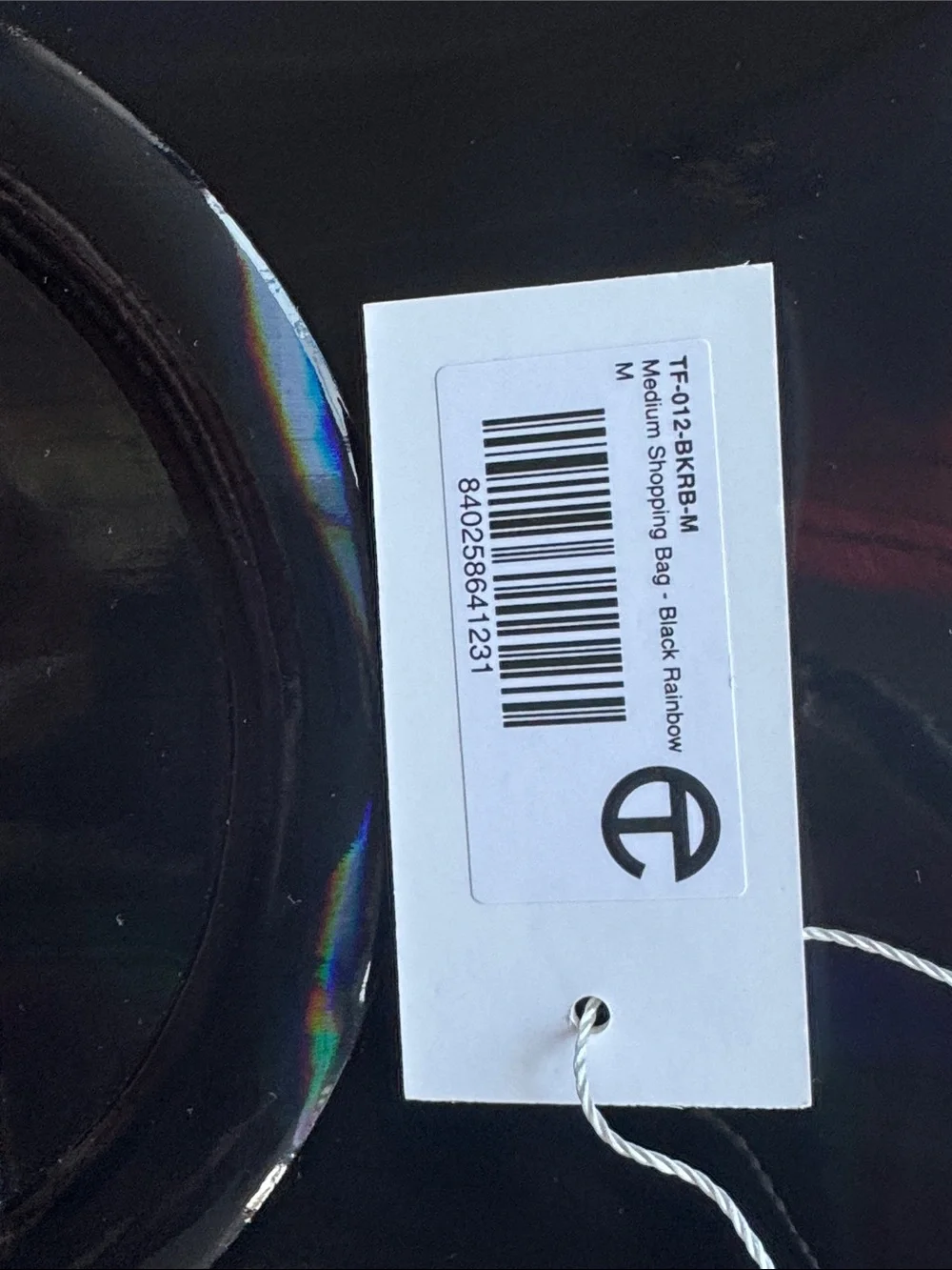 Medium Telfar Iridescent Black Holographic Tote with Top Handles